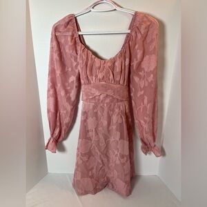 Thirty Thirty Rose Floral Burnout Mini Dress | Romantic Puff Sleeve Event